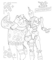 色塗り用イラスト - ウィンターフェスティバル2025 - フォートナイト クリスマス