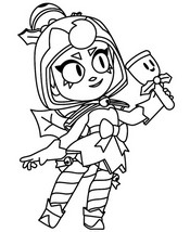 Dibujo para colorear - Janet festiva - Brawlidad