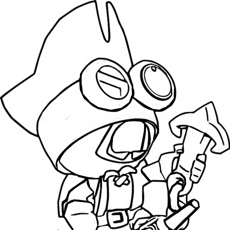 Coloring Page Brawl Stars The Starr Force Dark Tide Carl 10 - carl brawl stars coloring pages