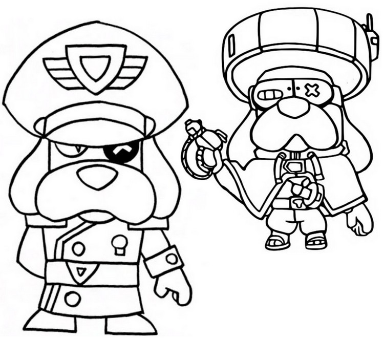 Coloring Page Brawl Stars The Starr Force Colonel Ruffs And Ronin Ruffs 12 - coloriage brawl star