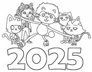 Gambar Mewarnai Selamat Tahun Baru 2025!