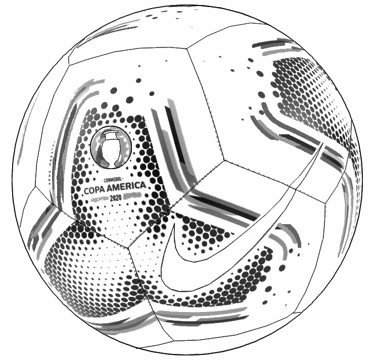 Disegno da colorare Copa America 2021 Pallone da calcio Nike 6