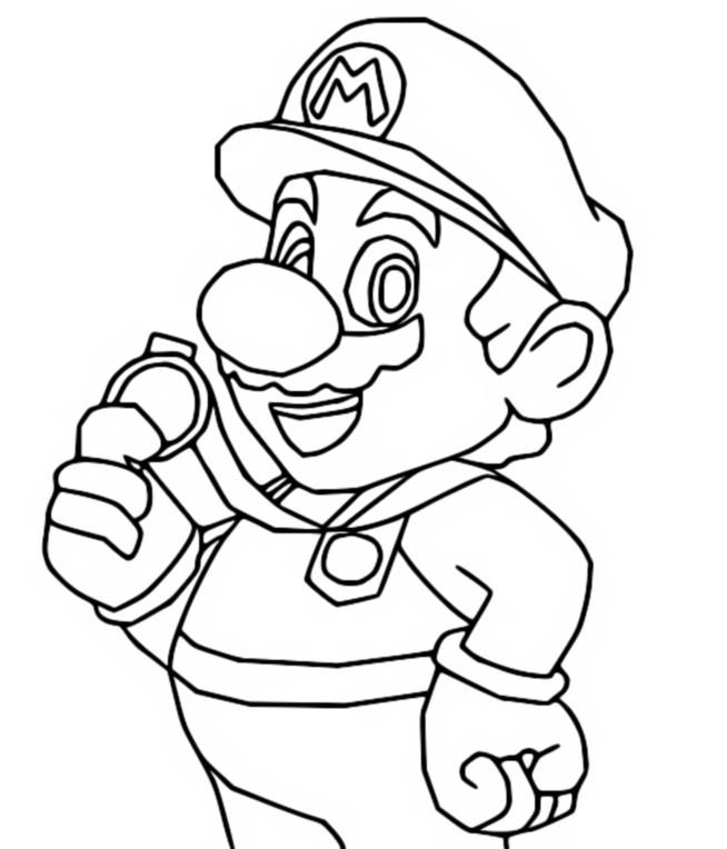 Coloring page Gold Medal - Mario