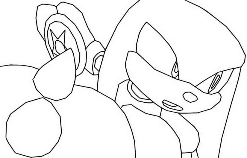 Coloring page Knuckles - Athletics: Disk Launch