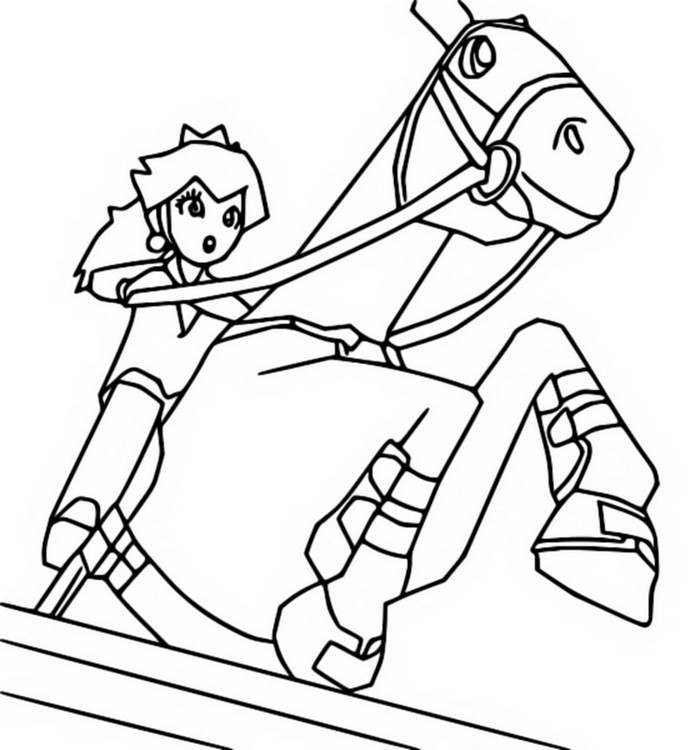 Coloring page Peach - Horse riding