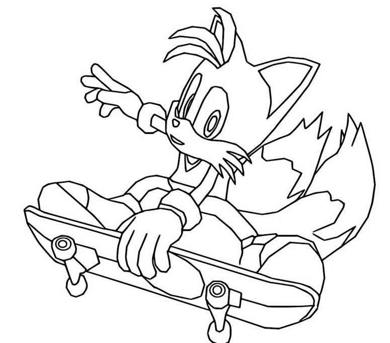 Desenhos de Tails e Sonic para Colorir e Imprimir 