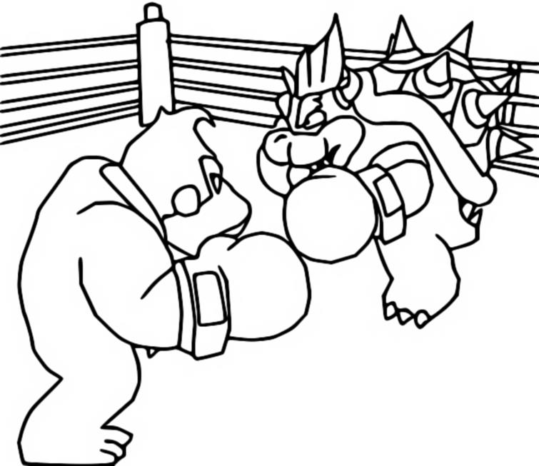 mario vs donkey kong coloring pages