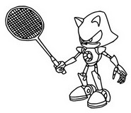Desenho para colorir Mario e Sonic nos Jogos Olímpicos Tóquio 2020 :  Badminton - Metal Sonic 9