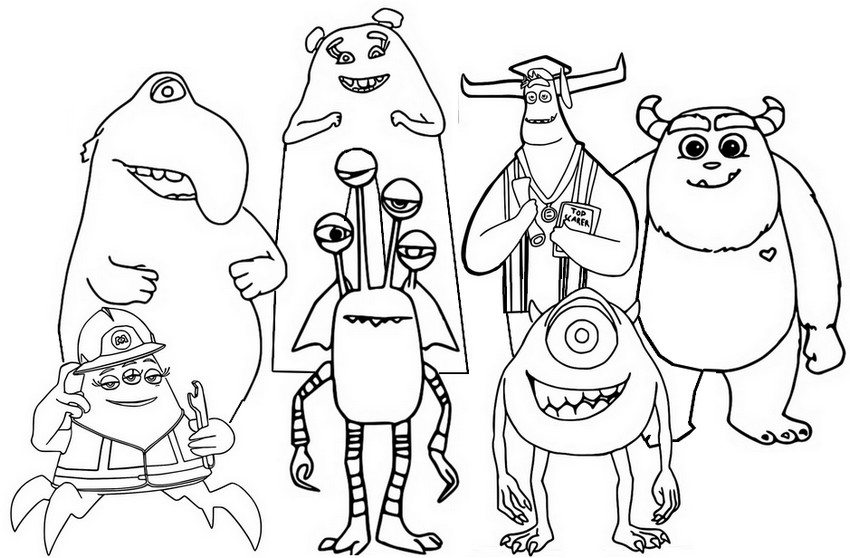 Coloring page All the characters