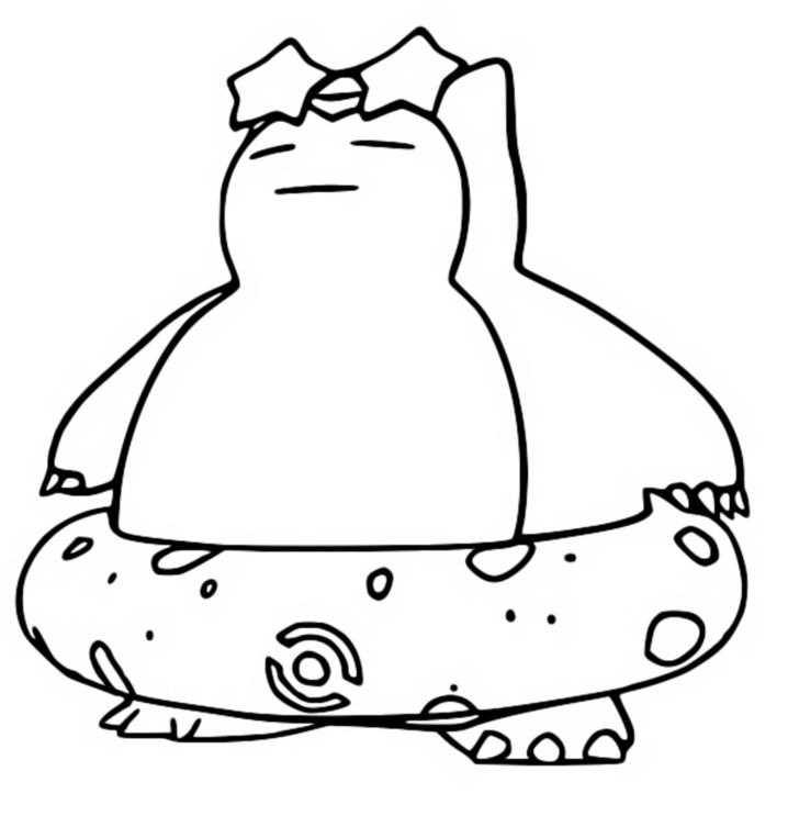 Omalovánek Pláž - Snorlax - Bóje