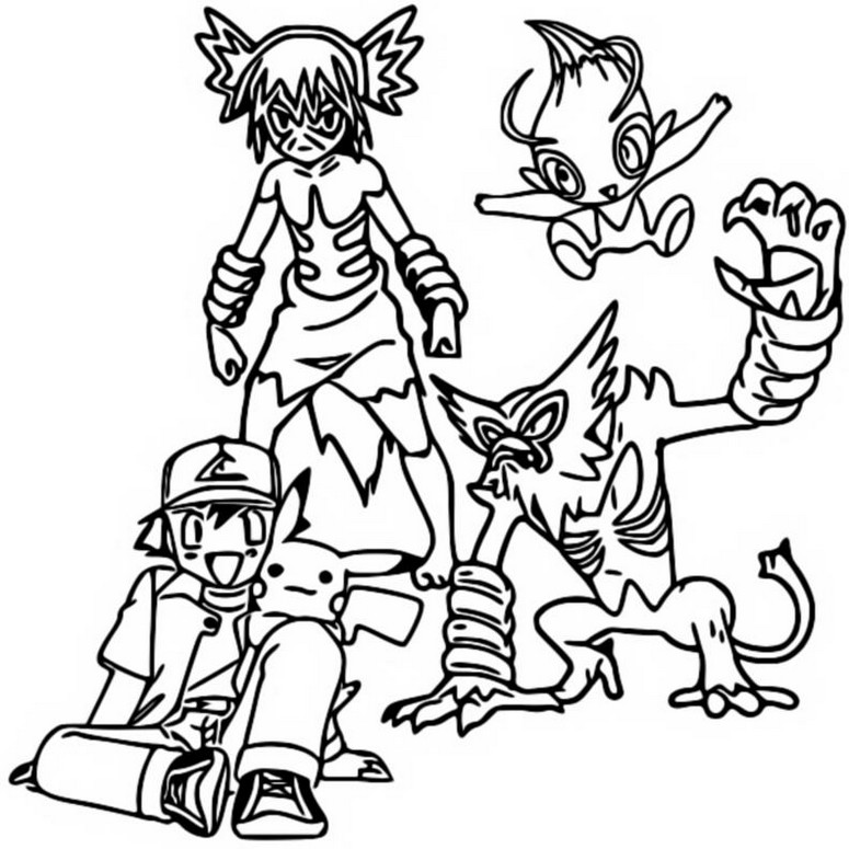 pokemon coloring pages ash