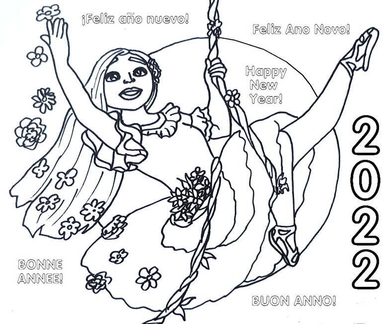 Coloring page Isabela - Happy new year 2022!