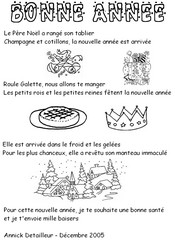Dessin à colorier - Le père Noël a rangé son tablier - Comptines Bonne Année