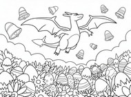 Kleurplaat om te printen - Pasen - Charizard