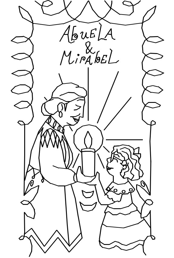 Coloring page Encanto - Magic doors : Abelia & Mirabel 90