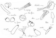Feuille de coloriage - Fruits et légumes de mai - Mai