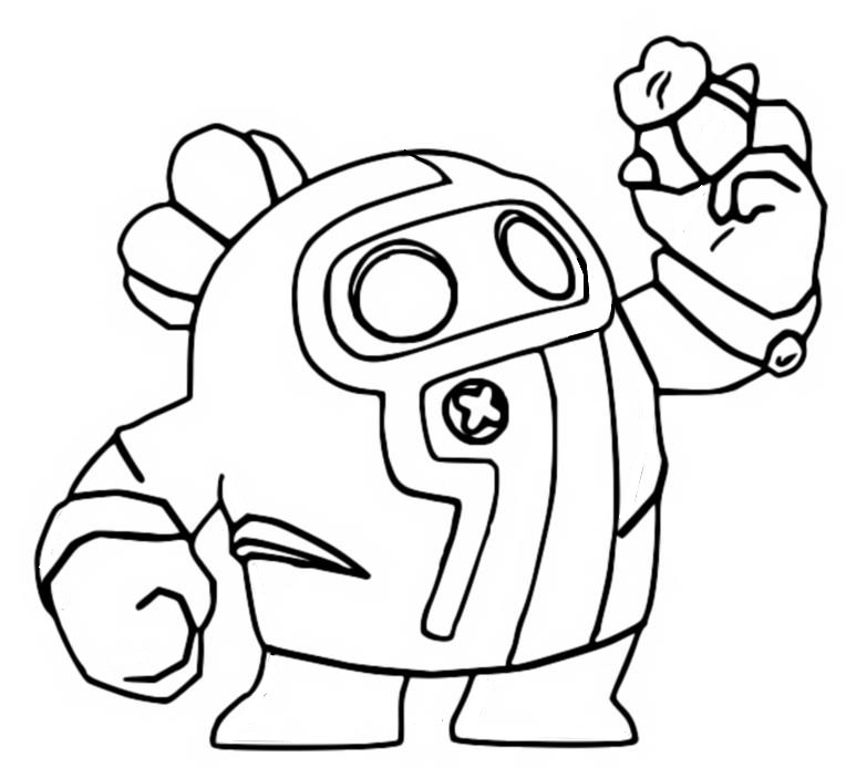 Coloring page Brawl Stars - The Stunt Show : Pyro Spike 7