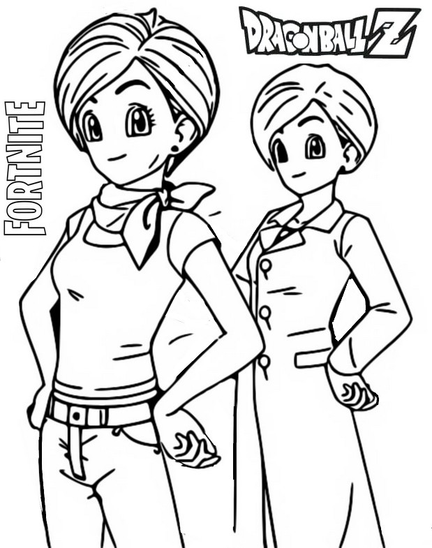 Oob Bulma Trunks Yamcha Videl and Warriors - Dragon Ball Kids Coloring Pages