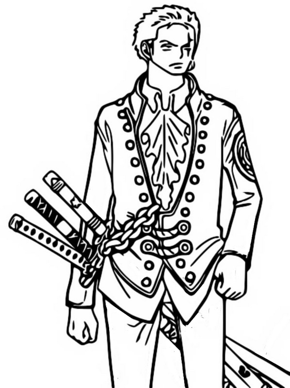 Coloring page One Piece Red : Zoro 4