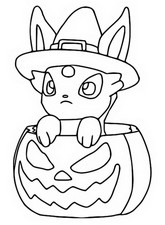 Dibujo gratuito - Espeon - Pokémon Halloween