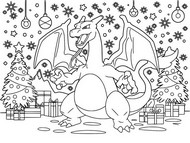 Målarblad - Charizard - Pokémon - Jul