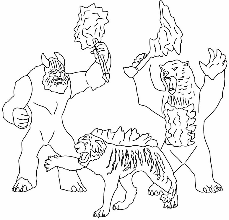 Malvorlagen Eismonster, Eistiger und Blizzardbär