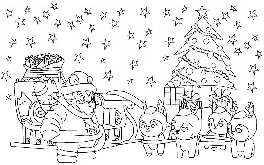 Coloriages Gabby et la maison magique - Noël