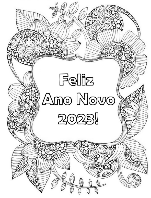 Desenho para colorir Feliz Ano Novo 2023 : Feliz ano novo 2023! 25