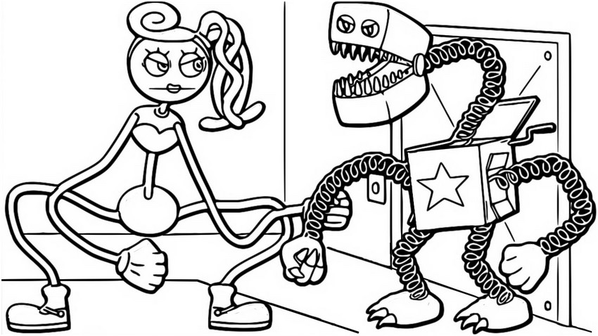 Coloring page Project Playtime : Boxy Boo & Mommy Long Legs 21
