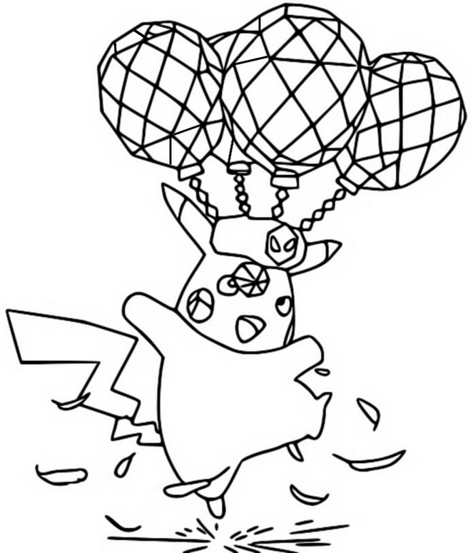Desenhos para colorir de Pikachu pronto para lutar - Desenhos para