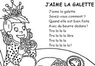 Coloriage à imprimer - J'aime la galette - Comptines Galette des Rois