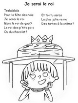 Coloriage à télécharger - Je serai le roi - Comptines Galette des Rois