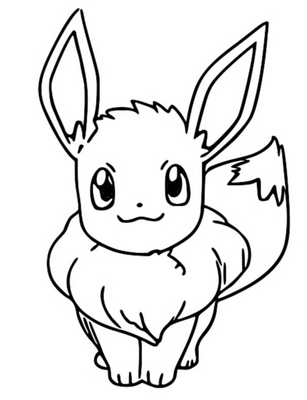 Desenho para colorir Pokémon - Eevee : Parceiro Eevee 1