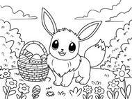 Immagine da colorare - Pasqua - Pokémon - Eevee
