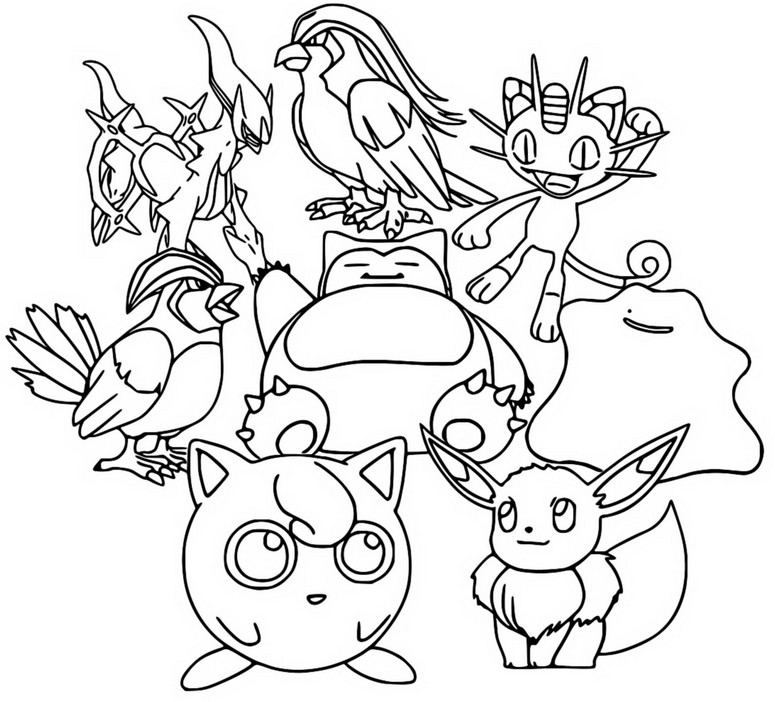Desenho para colorir Pokémon popular 2022 : Tipo normal 3