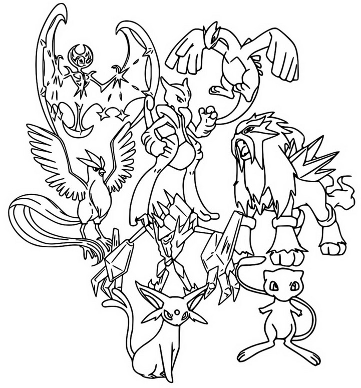 Legendary pokemon coloring pages articuno