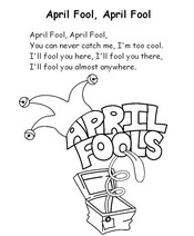 Coloriage à télécharger - En anglais: April fool, April fool - Comptines pour le poisson d'avril