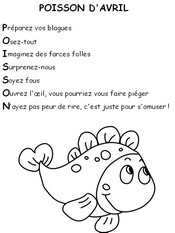 Coloriage - Poisson d'avril - Comptines pour le poisson d'avril
