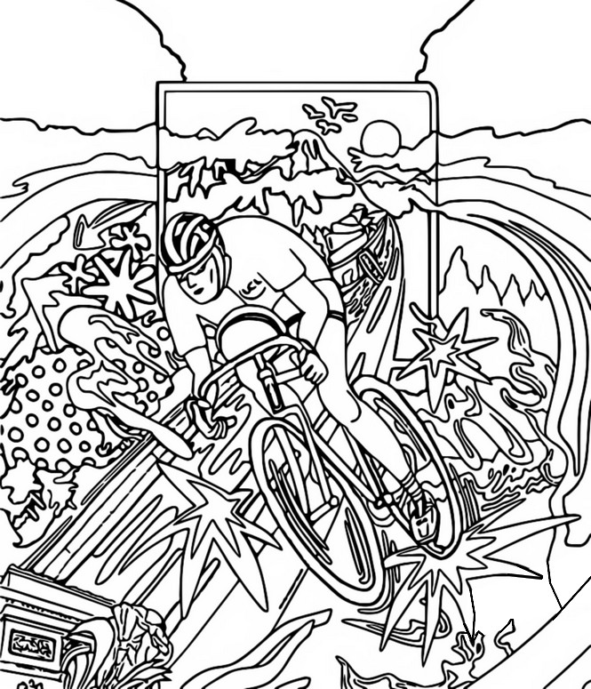 Coloring page Bike Tour de France 2023 1