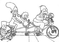 Hoja para colorear - Los Simpsons - Bicicleta