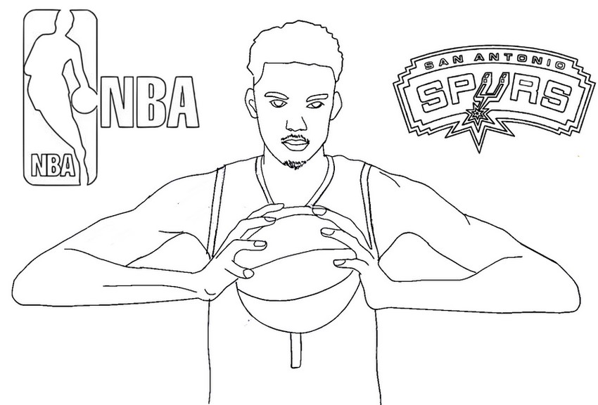 Coloring page Victor Wembanyama : Spurs San Antonio NBA 3