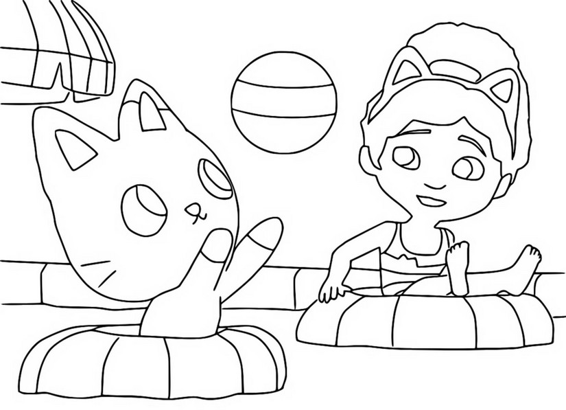 Coloring Pages Gabby's Dollhouse - Summer