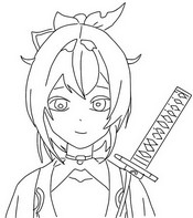 Coloring page - Kazama Iroha - Hololive 6th Generation