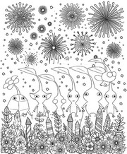 Kostenloses Ausmalbild - Neujahrsfeuerwerk - Pikmin 4