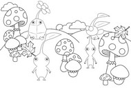 Coloring page Fall - Mushrooms