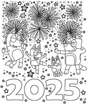 Desenho para colorir Feliz Ano Novo 2025!