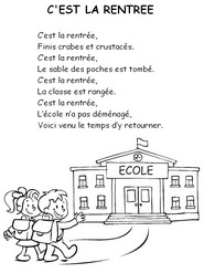 Coloriage - C'est la rentrée - Comptines Ecole