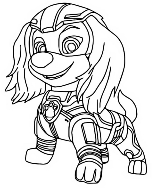 PAW Patrol Mighty Pups Skye Coloring Page for Girls - Get Coloring