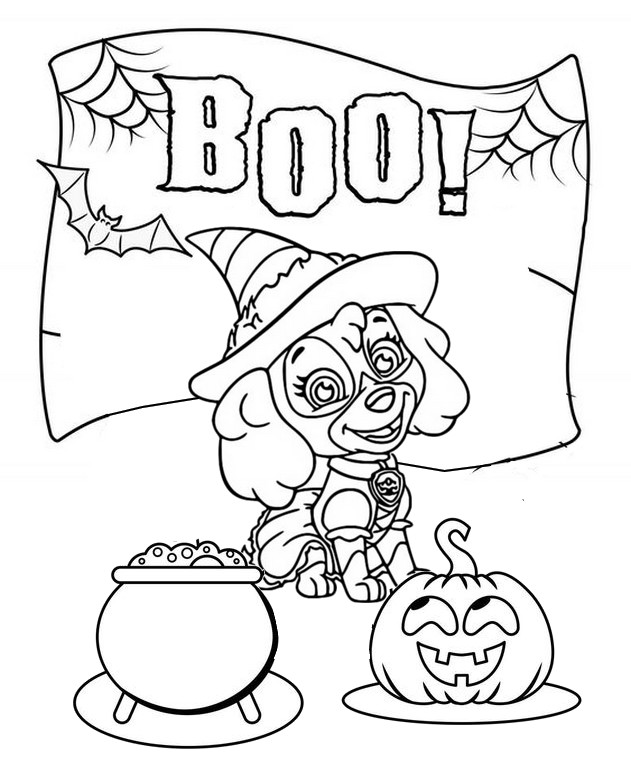 Pat Patrouille : Halloween - Coloriage Pat Patrouille pour enfants