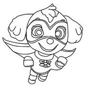 Hoja para colorear - Atuendo de superhéroes - Paw Patrol - Skye